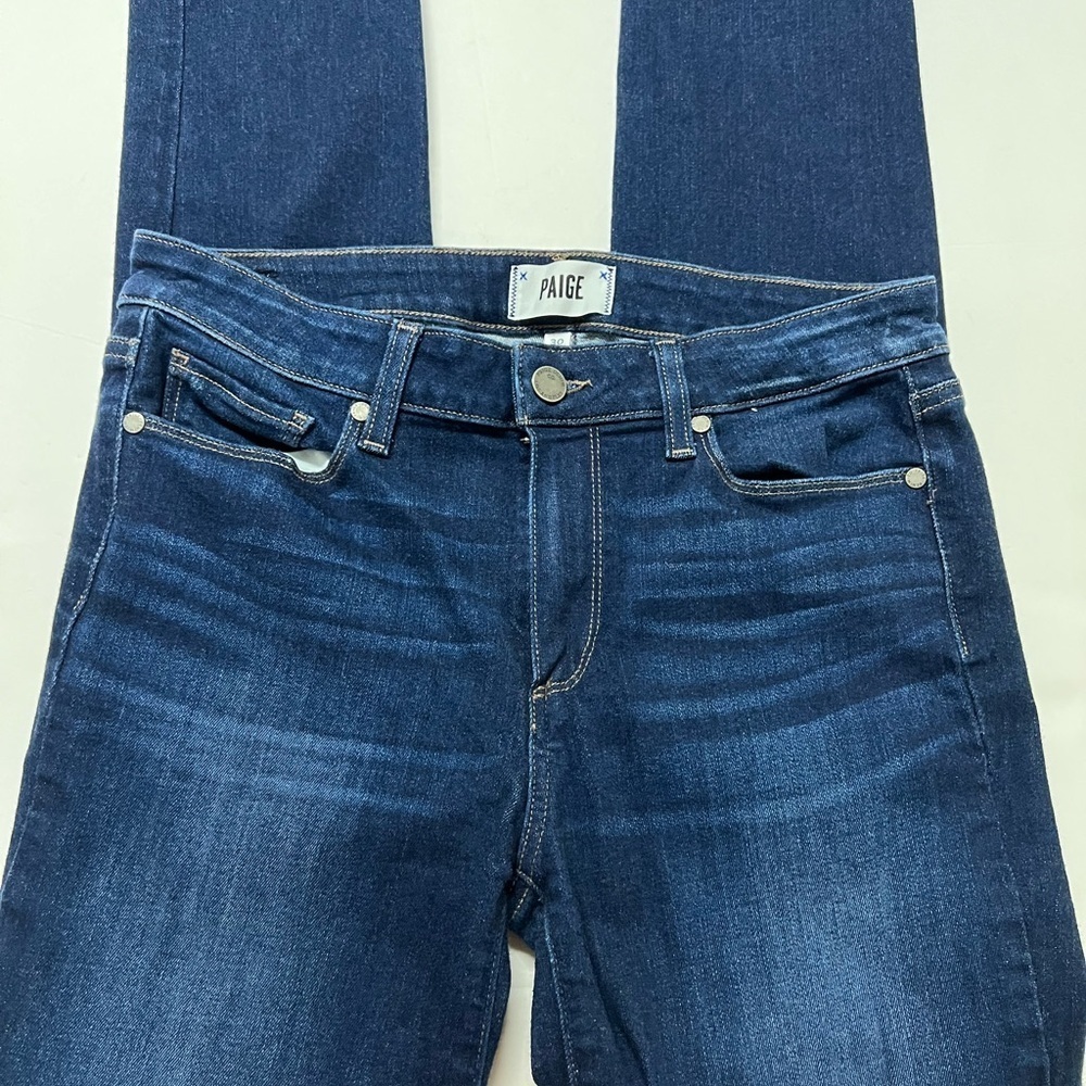 PAIGE Womens Dark Reagan Wash Skyline Skinny Stretch Jeans Size 30 - Picture 2 of 7